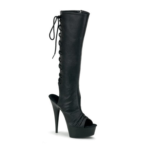 Sexy Plateau Kniestiefel aus Kunstleder