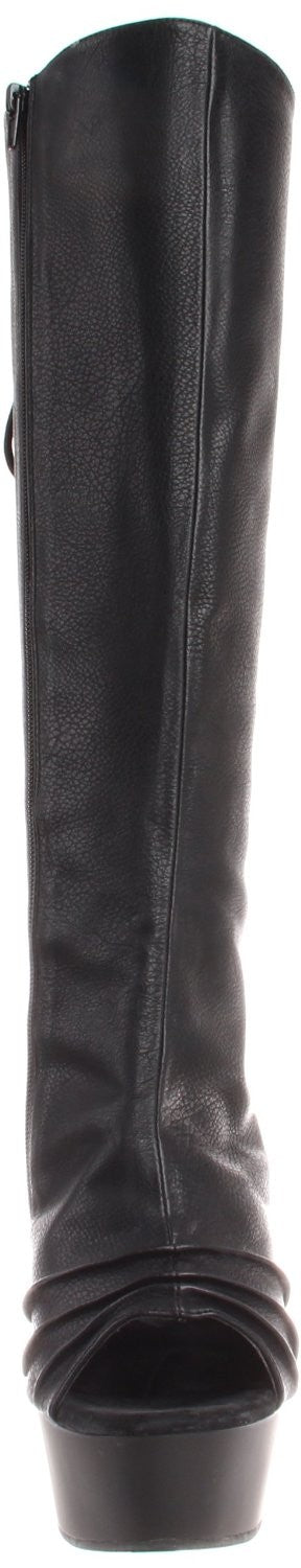 Sexy Plateau Kniestiefel aus Kunstleder