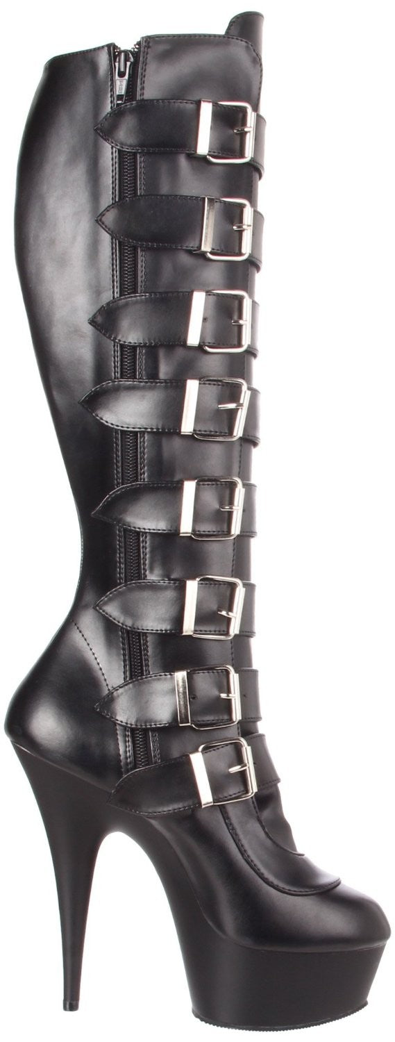 Sexy Schnallen-Stiefel von Pleaser aus Kunstleder