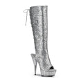 Sexy Plateau Kniestiefel von Pleaser mit Glitter