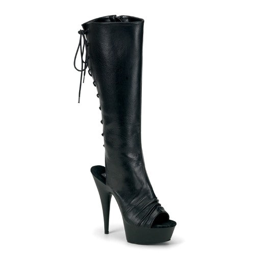 Sexy Plateau Kniestiefel aus Leder