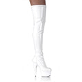Pleaser Plateau High Heel Overknee-Stiefel aus Stretchlack