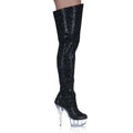 Pleaser Sexy High Heel Plateau Overknees im Glitter-Look