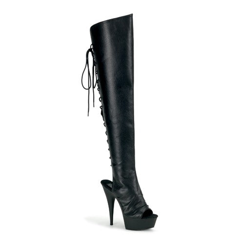 Pleaser Gogo-Overkneestiefel aus Leder