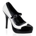 Pleaser Mary Jane Plateau Pumps schwarz-weiss