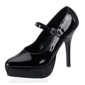 Pleaser Lack-Plateau-Pumps schwarz Mary Jane Style