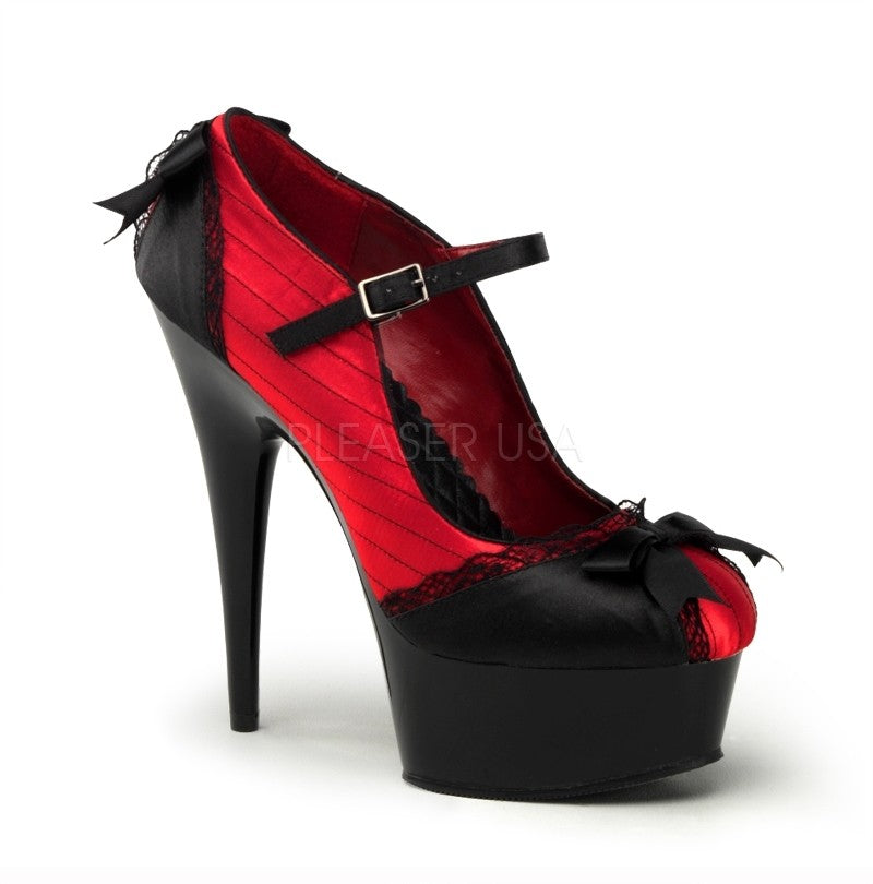 PLEASER Plateau High-Heel Pumps mit Riemchen