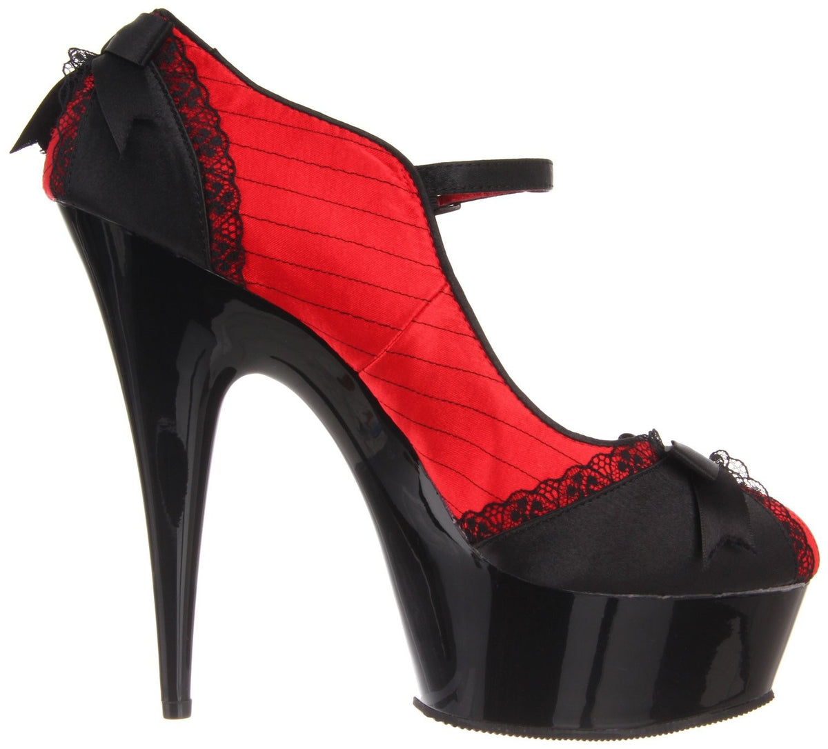 PLEASER Plateau High-Heel Pumps mit Riemchen