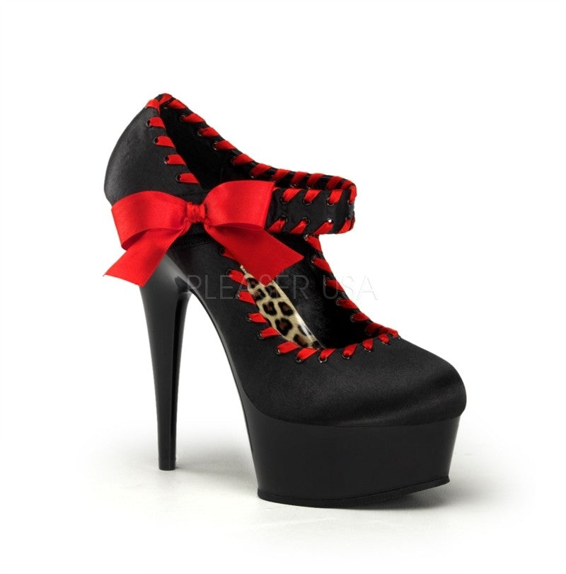 Plateau-Pumps mit Riemchen