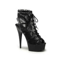 PLEASER High-Heel Plateau-Stiefelette mit Netz und Spitze