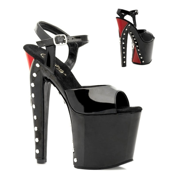 Plateau High Heels mit Reißverschluss am Absatz