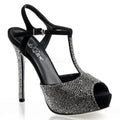 Pleaser High Heel Plateau Sandaletten mit Strass