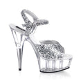 Klassische Plateau Sandalette mit Glitter