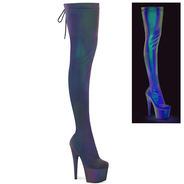 Pleaser Adore 3008REFL Thigh High Boot