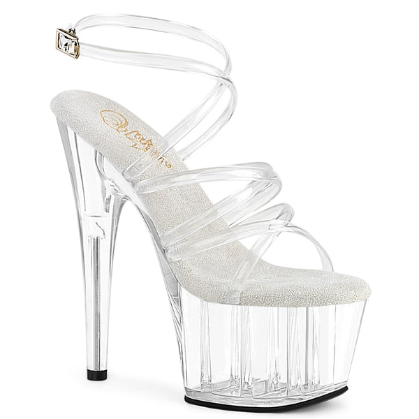 Pleaser Adore 706 Strap Sandal - Clear