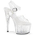 Pleaser Adore 708MMG Glitter Sandal - Clear