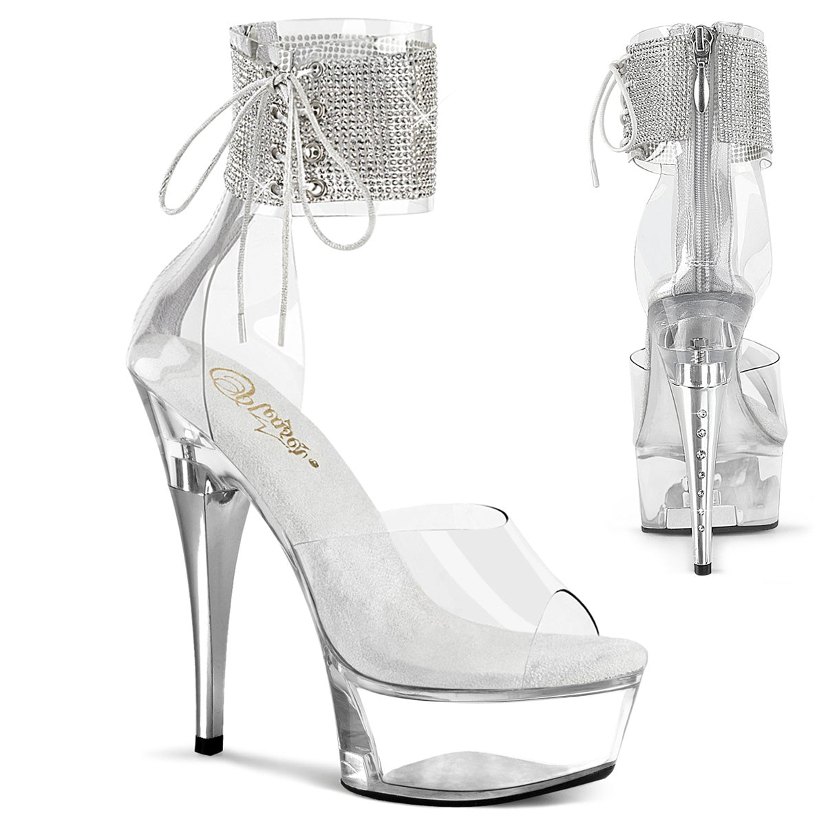 Pleaser Captiva 624RS Sandal - Clear