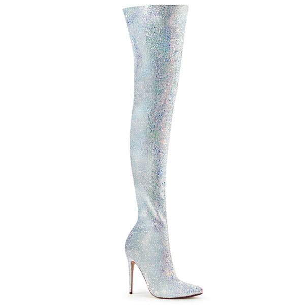 Pleaser Courtly 3015 Glitter Thigh High Boot