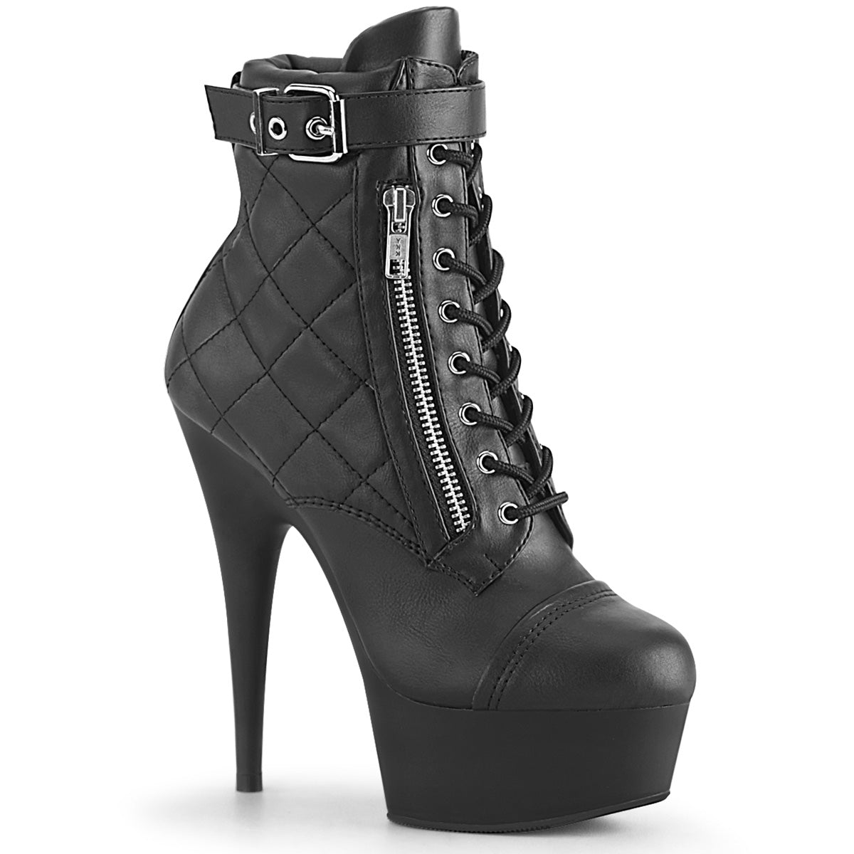 Pleaser Delight 600-05 Lace-Up Ankle Boot - Black