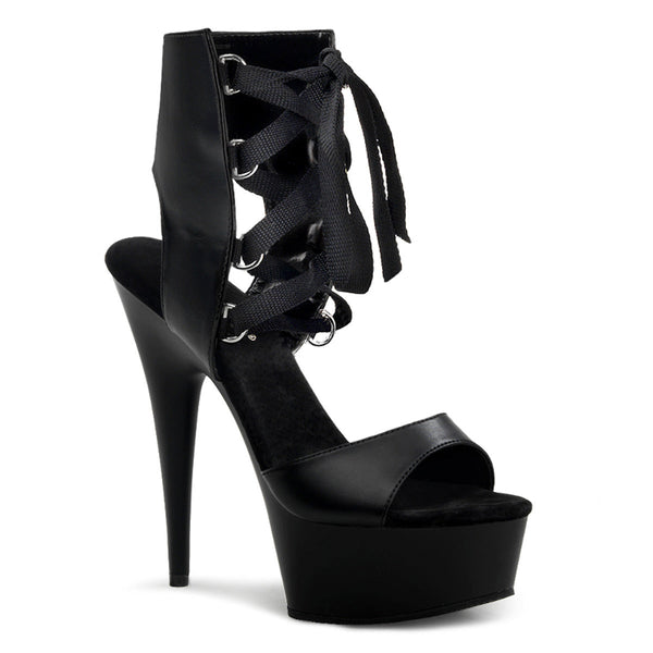 Pleaser Delight 600-14 Lace-Up Sandal - Black
