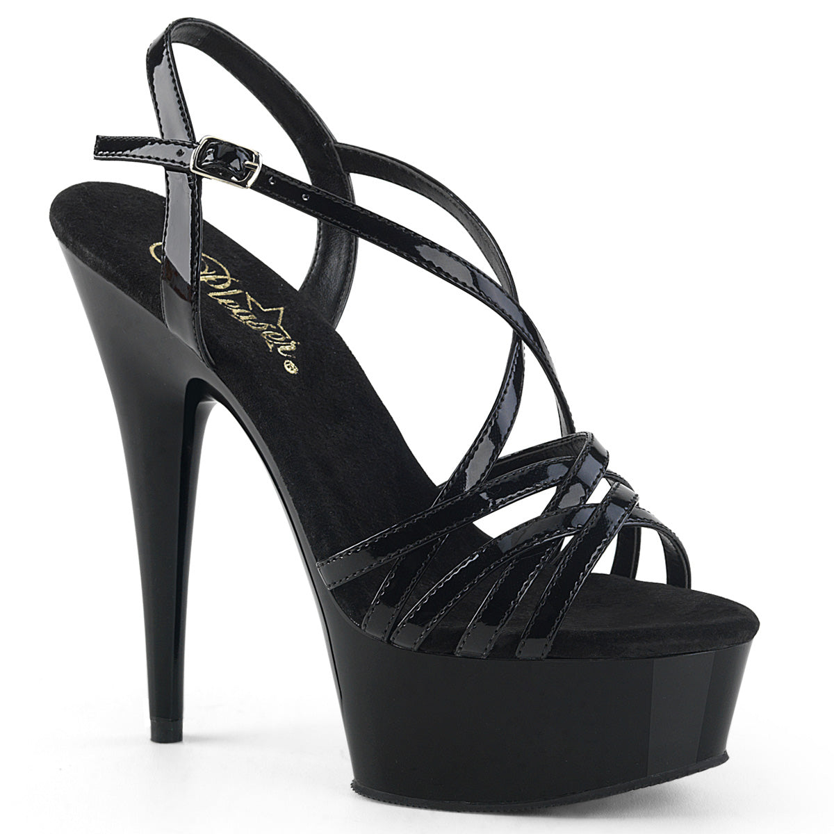 Pleaser Delight 613 Strap Sandal - Black