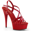 Pleaser Delight 613 Strap Sandal - Red