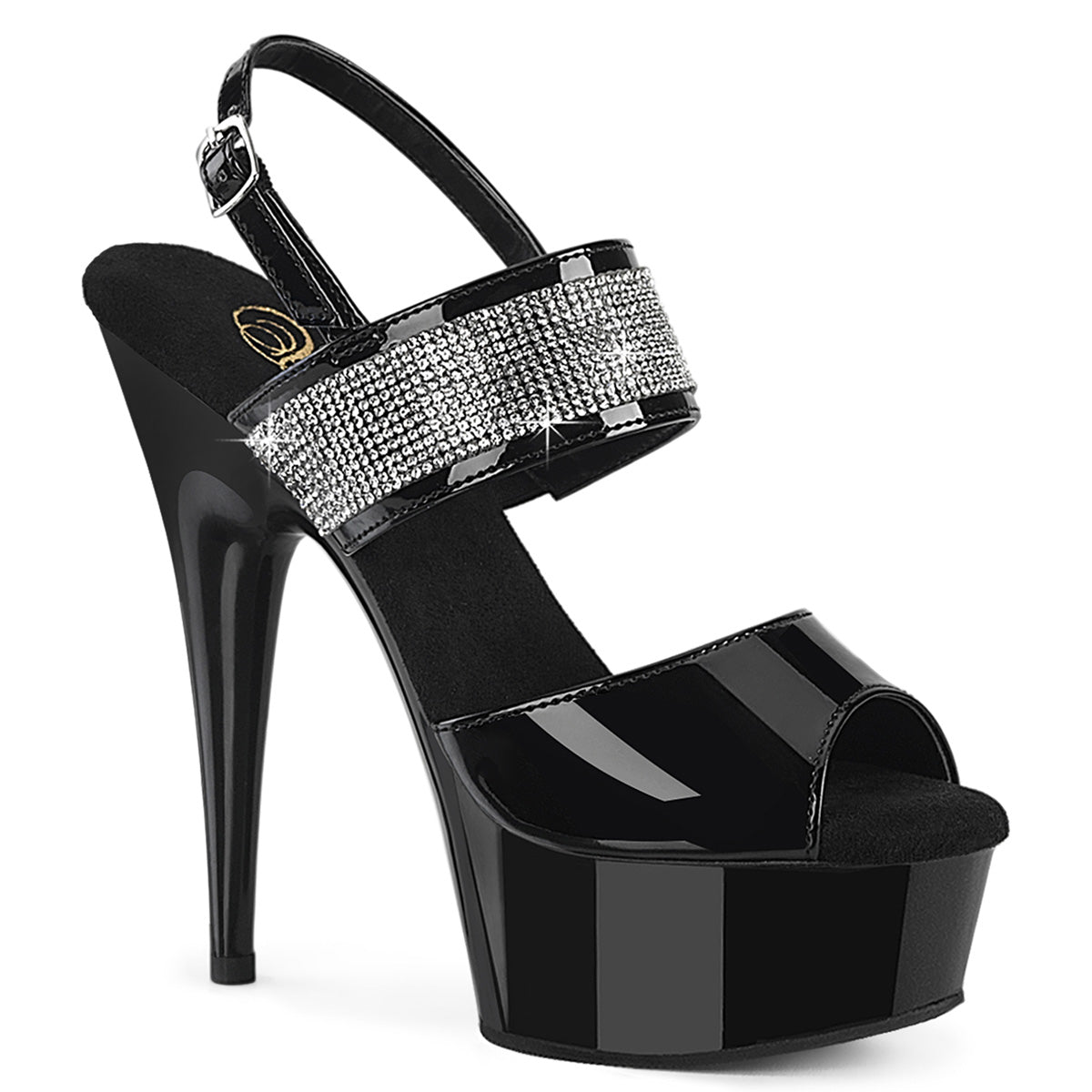 Pleaser Delight 639 Strap Sandal - Black