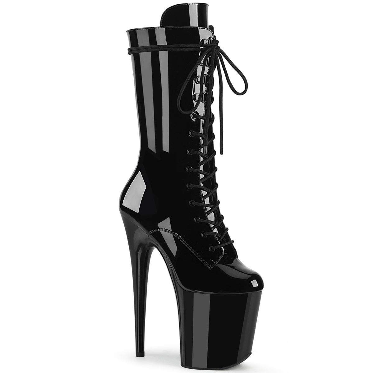 Pleaser Flamingo 1050 Lace-Up Boot - Black