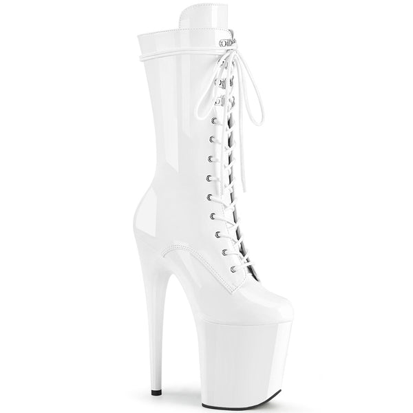 Pleaser Flamingo 1050 Lace-Up Boot - White