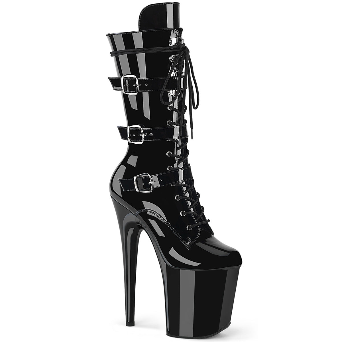 Pleaser Flamingo 1053 Lace-Up Boot - Black