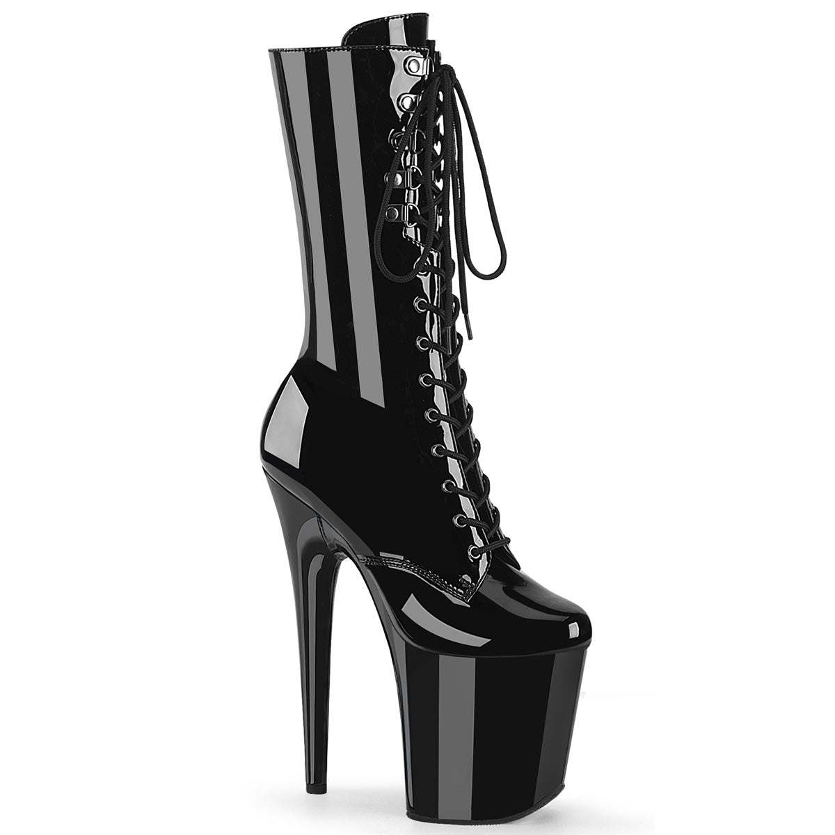 Pleaser Flamingo 1054 Lace-Up Boot - Black