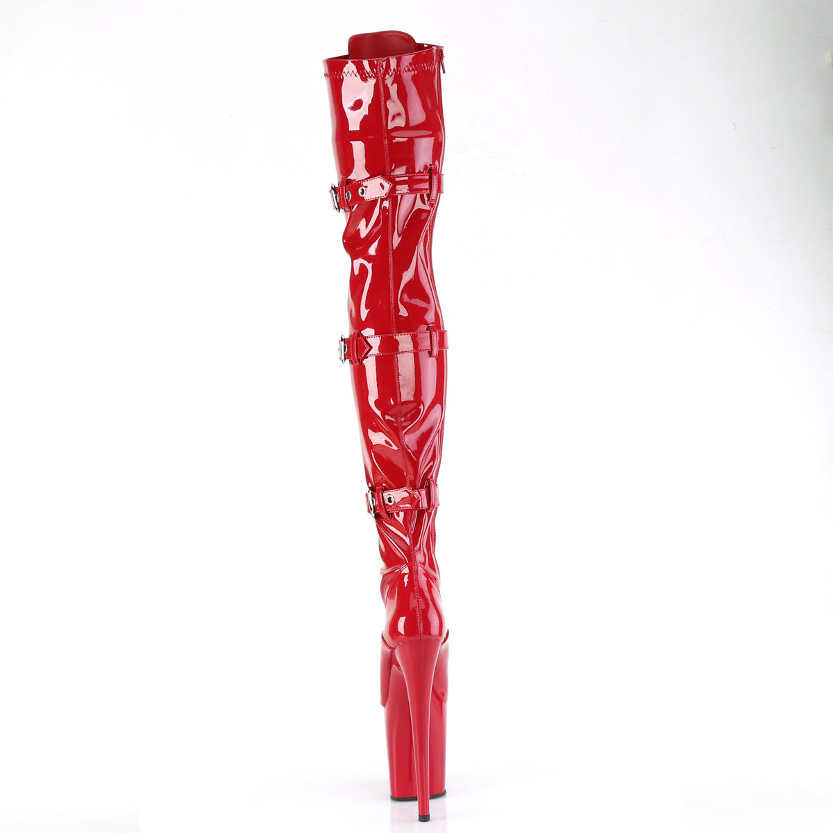 Pleaser Flamingo 3028 Lace-Up Thigh High Boot - Red - Bild 4