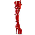 Pleaser Flamingo 3028 Lace-Up Thigh High Boot - Red
