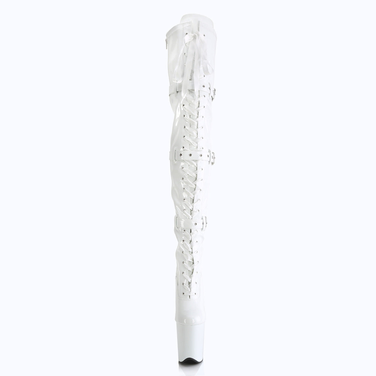 Pleaser Flamingo 3028 Lace-Up Thigh High Boot - White - Bild 2
