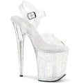 Pleaser Flamingo 808MMG Glitter Sandal - Clear