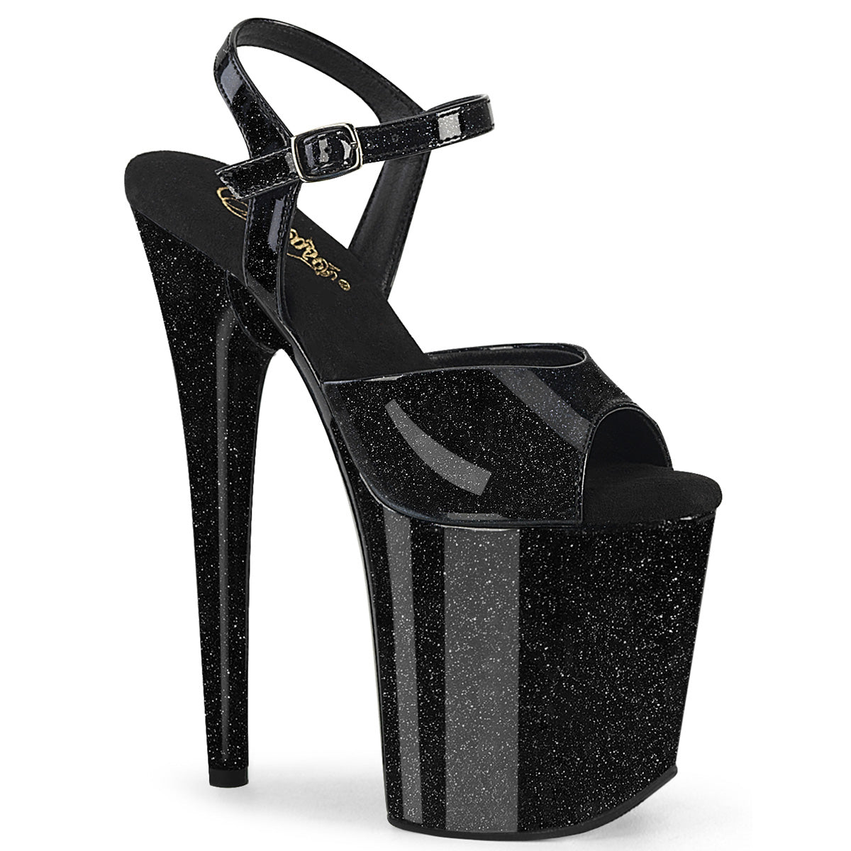 Pleaser Flamingo 809GP Strap Sandal - Black