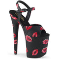Pleaser Flamingo 809KISSES Strap Sandal - Black