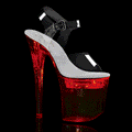 Pleaser Flashdance 808 Strap Sandal - Clear