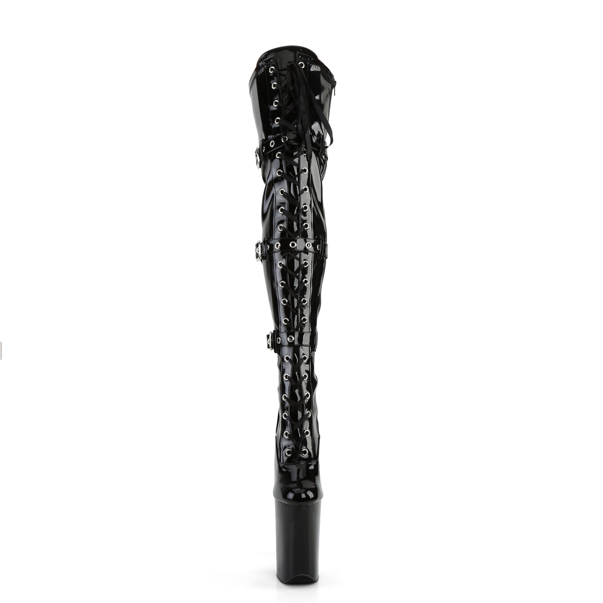 Pleaser Infinity 3028 Lace-Up Thigh High Boot - Black - Bild 2