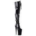 Pleaser Infinity 3028 Lace-Up Thigh High Boot - Black