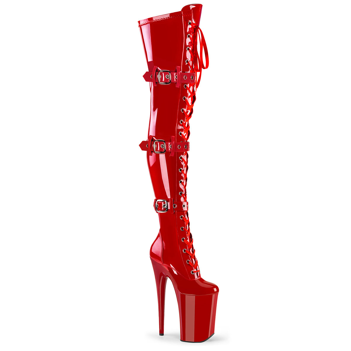 Pleaser Infinity 3028 Buckle Boot - Red