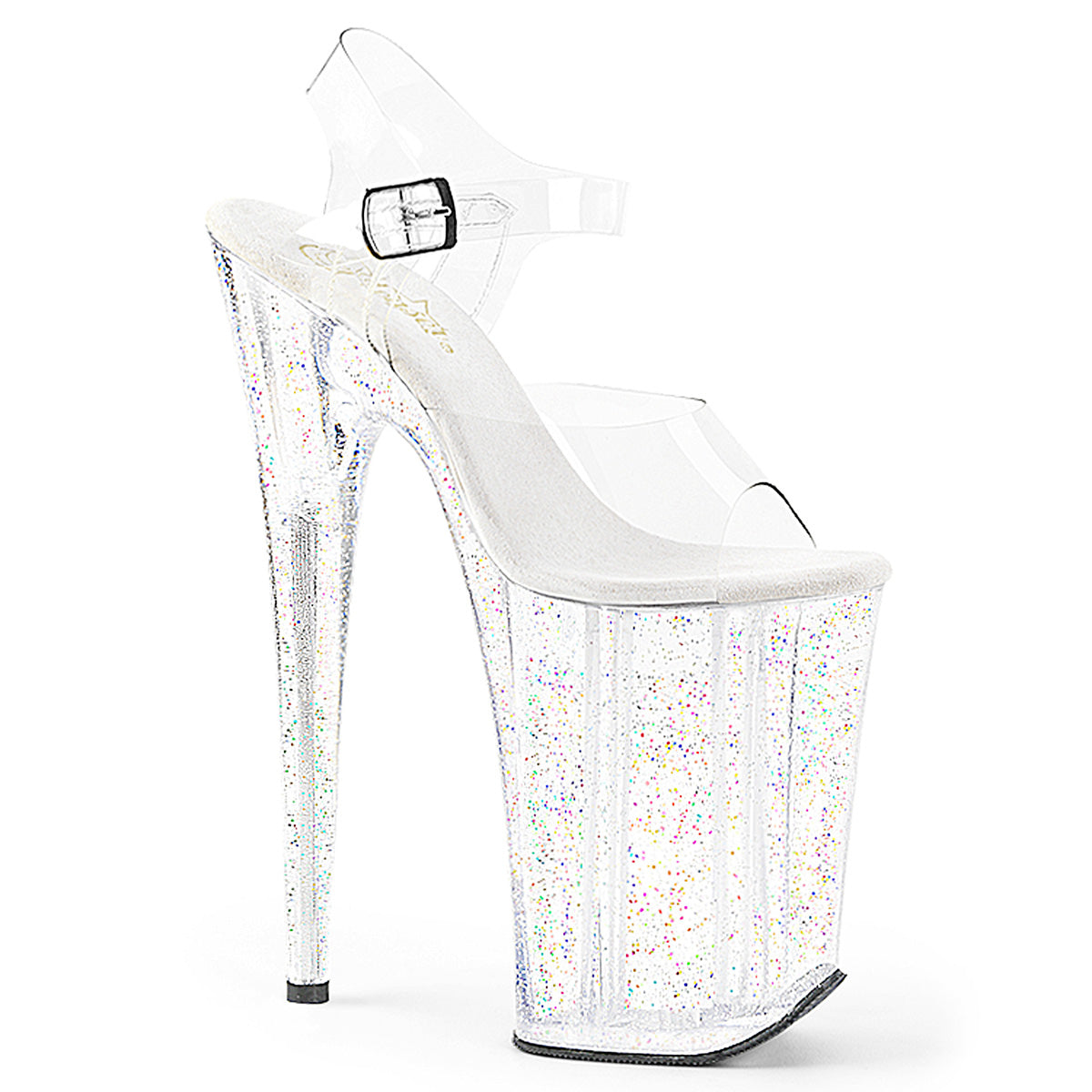 Pleaser Infinity 908MG Glitter Sandal - Clear
