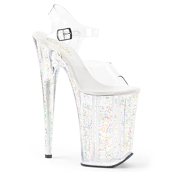 Pleaser Infinity 908MG Glitter Sandal - Clear