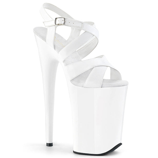 Pleaser Infinity 997 Strap Sandal - White