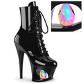 Pleaser Moon 1020DIA Lace-Up Ankle Boot - Black