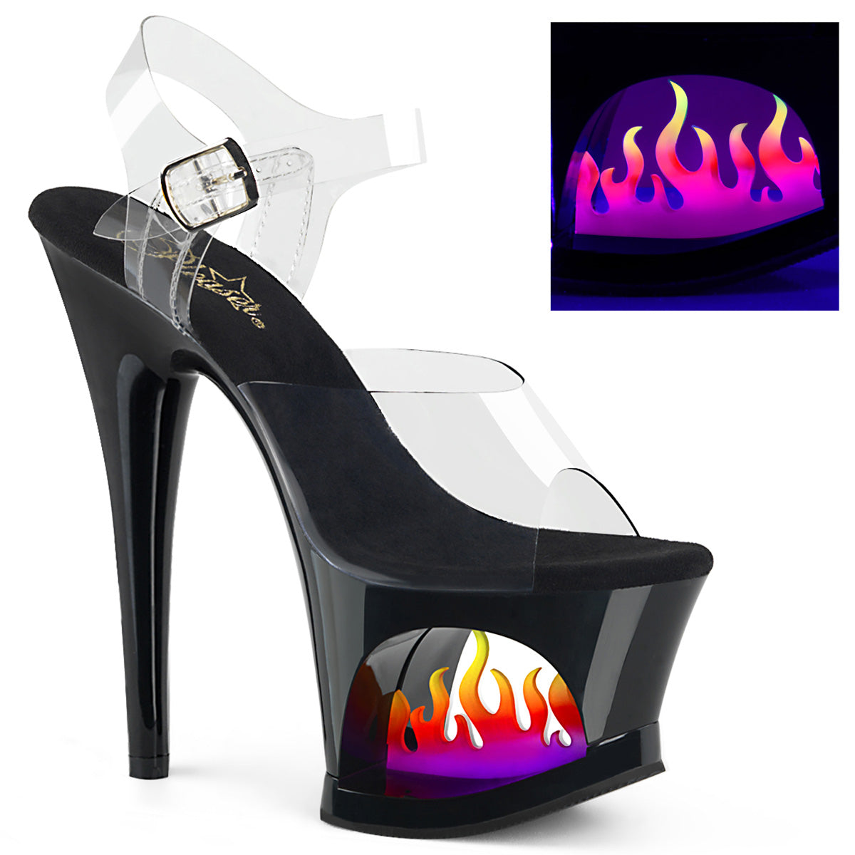 Pleaser Moon 708FLM Strap Sandal