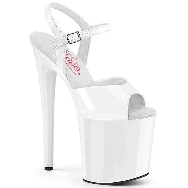 Pleaser Naughty 809 Strap Sandal - White
