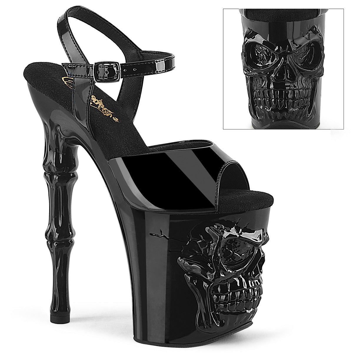 Pleaser Rapture 809 Strap Sandal - Black