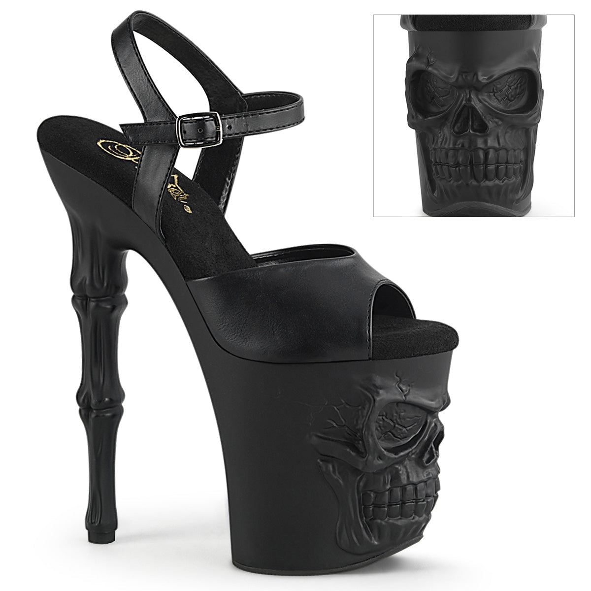 Pleaser Rapture 809 Strap Sandal - Black
