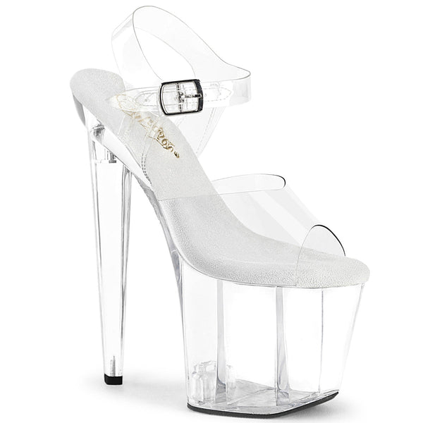 Pleaser Razzle 808 Strap Sandal - Clear